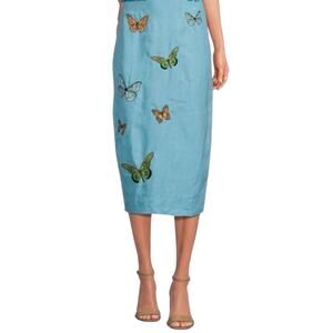 Fanm Mon MARION Arina Butterfly Embroidered  Cotton SKIRT Size XL